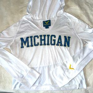 University of Michigan Cropped Hoodie Long Sleeve